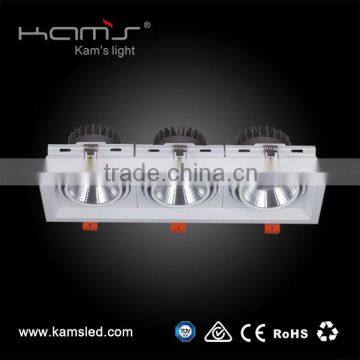 Tripe head grille downlight suspended cob downlight high lumen recessed lighting LED