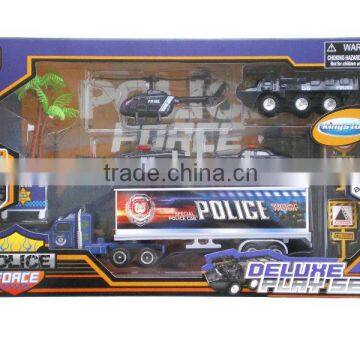 Die casting truck - deluxe police force play set toy with en71 7718P-1