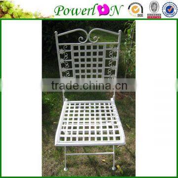 Discounted White Antique Square Classical Folding Chair Outdoor Furniture For Home Park Garden Patio I25M TS05 X00 PL08-4902CP