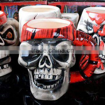 skull mug ceramic horrible skull mug Halloween mug