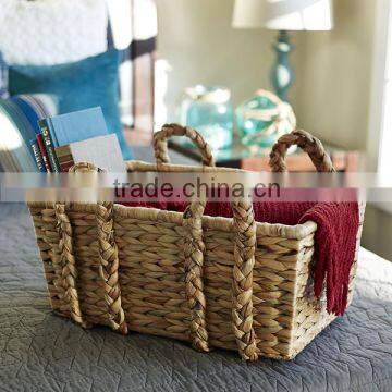 Hand Woven From Sustainably Harvested Dried Water Hyacinth Basket photo-3