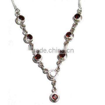 Garnet Necklace 925 silver jewelry Wholesale