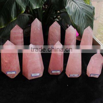 natural rock rose quartz stone crystal towers