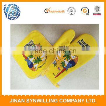 Custom Kitchen Ovem Mitt And Pot Holders 2pcs Kitchen Sets Printing Baking Gloves Set