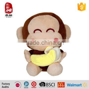 EN71 Passed Sitting Cute Plush Toy Monkey With Banana China Wholesaler