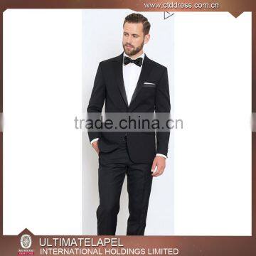 High quality custom made black tuxedo men suits slim fit wedding                        
                                                                                Supplier's Choice