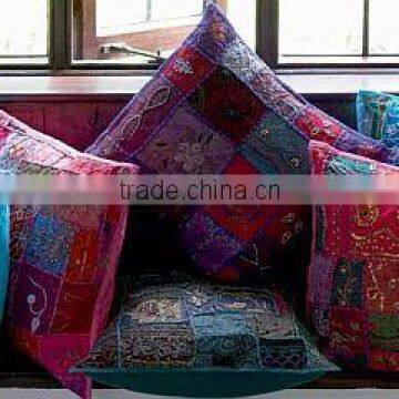 Indian Ethnic Vintage saree Patchwork Cushion Covers