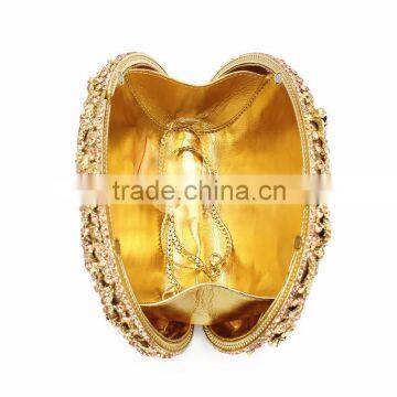 2016 Newest Latest India Rhinestone Crystal Gold Rose Pattern Party Wear Clutch Gem Purse (88162A-C) photo-4