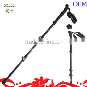 three sections carbon fiber telescopic trekking pole walking stick