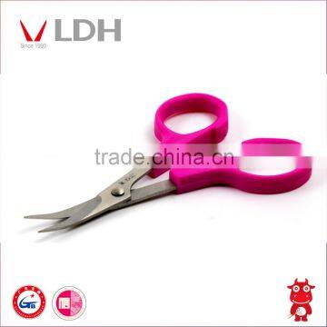 ABS handle D-shaped portable curved embroidery factory customized plastic scissors