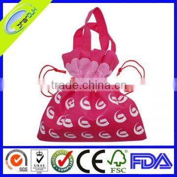 new style custom non woven drawstring bag with handle