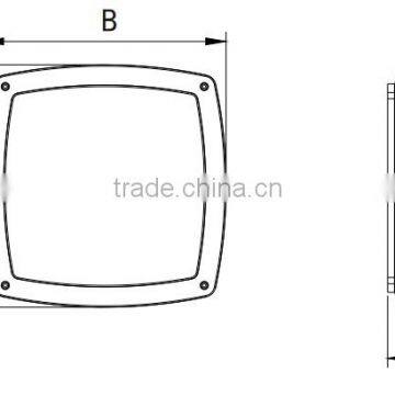 Singapore, 20W, 300x300mm Waterproof Flush Mount LED Ceiling Lite, Surface Mount Square IP65 LED Ceiling Light