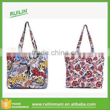 New Hot Sales Women's Scrawl Handbag Canvas Tote Bag For Vacations photo-2