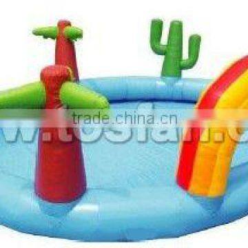 customized inflatable round water pool palm tree swimming pool A8013