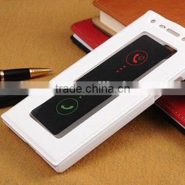 Hot-selling Open Window Leather Case Cover for Gionee Elife E7,For Gionee Elife e7 Case