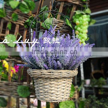 grey wash wicker hanging basket