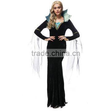 2016 luury black dress evening dress Vampire Halloween Witch Queen.