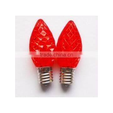 Red 5 LED C9 light bulb Faceted Christmas Light Bulbs, E17 Intermediate Base (25 PACK)