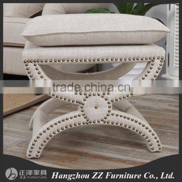 factory price good quality natural small wood ottoman