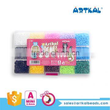 New Artkal 15 colors mini soft perler beads CA15 box sets educational toys