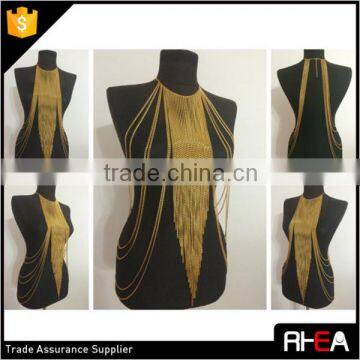 Multi Bib Tassel Gold Body Chain Jewelry