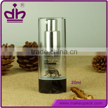 Shantou factory 20ml plastic pump airless bottle silver