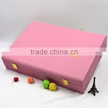 pink PU box for tubes,PU box for essentical oil,good toughing PU box pink