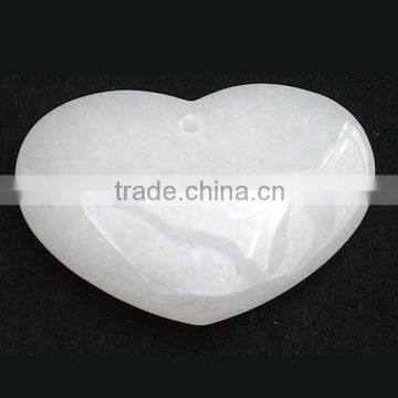 27*43*8mm natural white jade heart shape pendant