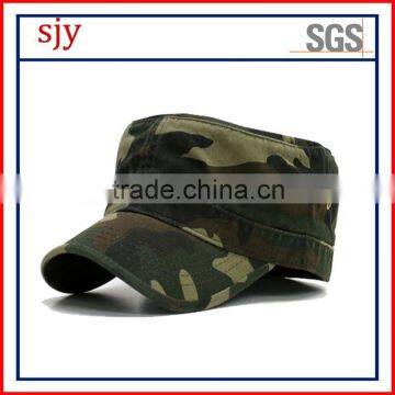 custom flat top camouflage 3D embroidered army cap