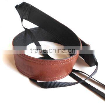 Shoulder strap brown leather customize logo for digital camera
