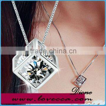 wholesale 2016 Hot square pendant sterling 925 silver necklace