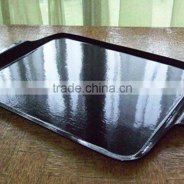 Rectangular Anti-Slip Wooden Food Tray, Black Food Tray, Serving Tray, Hotel/Restaurant Display Tray, Household Tray, Smooth