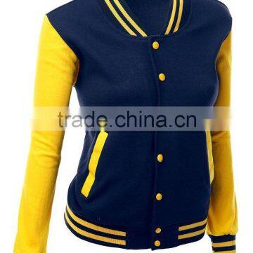 Yellow arms varsity jackets for girls college wears