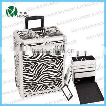 Professional rolling Makeup Artist Train Cosmetic Case with Drawers