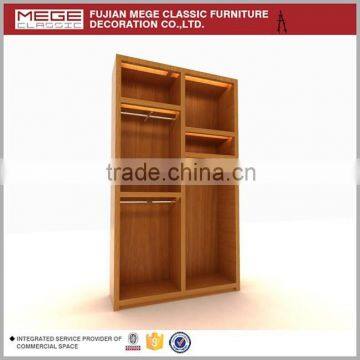 Wooden clothing display wall mount cabinet