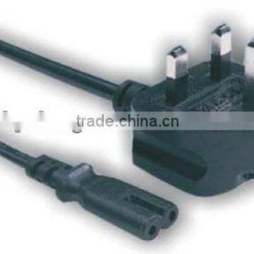 European style AC power 3-prong cable adapter cord