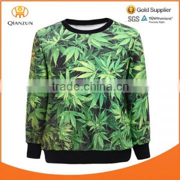 New 2015 Fashion All Over Full Print Sweatshirt Sport Suit Women Hoody Leaf 3D Print Sweatshirts Hot