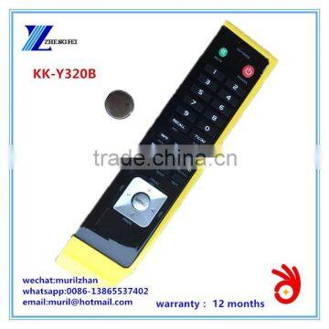 ZF Black+Yellow 34 Keys KK-Y320B Smart TV Remote Control for KONKA with Button Battery