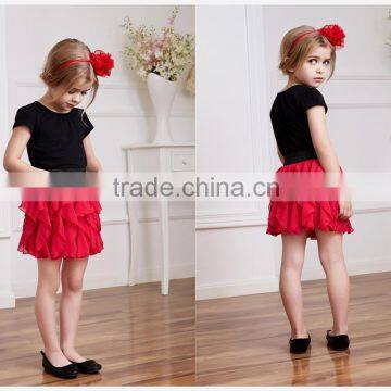 Kids clothes girls latest skirt design pictures tutu skirt suit for cute queen