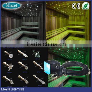 Starry sky ceiling sauna led star lights with high quality 5w , 12v LED light source and black pvc cover fiber optic cable