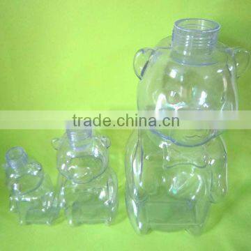 PVC Clear Bear Animal Shape Design Cartoon Plastic Bottles for Candy Cookie