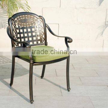 2016 New Design Cast Aluminum 5-Piece Dining Set With Seat Cushions and Round Dining Table, Antique Bronze Finish photo-4