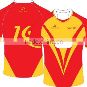 Custom Made Dye Sublimation Polyester Rugby Jersey 2016