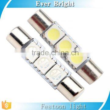 C5W T6 28mm/31mm 5050 3SMD Car LED License Plate Light 3smd Festoon led Light socket Bulbs crew cut