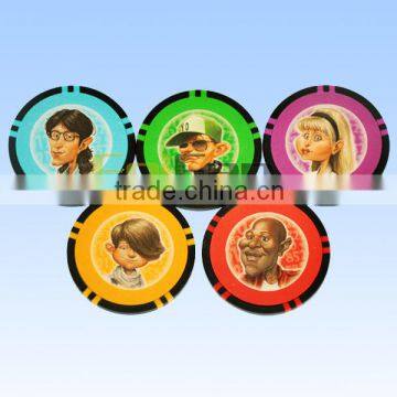 14g sticker poker chips with big size