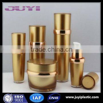 hot selling fresh gold oval shape cosmetic acrylic cream jar and lotion bottle packaging