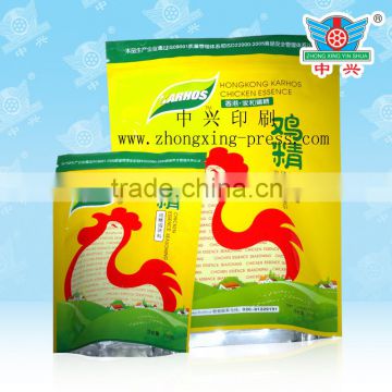 Laminated logo printing condiment food stand up plastic packaging bag