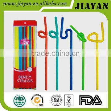 PP plastic colorful fashion flexible artistic drinking straw