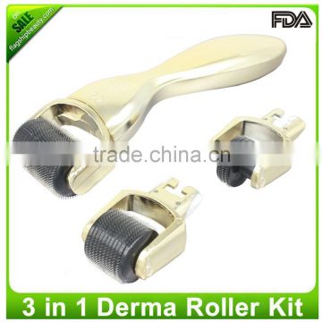 3 in 1 derma roller kit 180 / 600 / 1200 needles wholesale derma roller kit