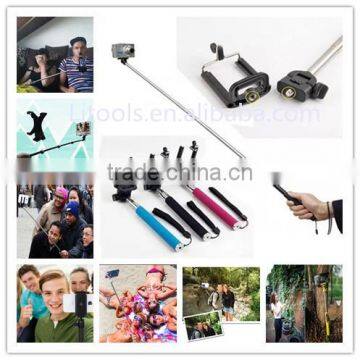 Hot sale new product black pink blue green color selfie stick 2015